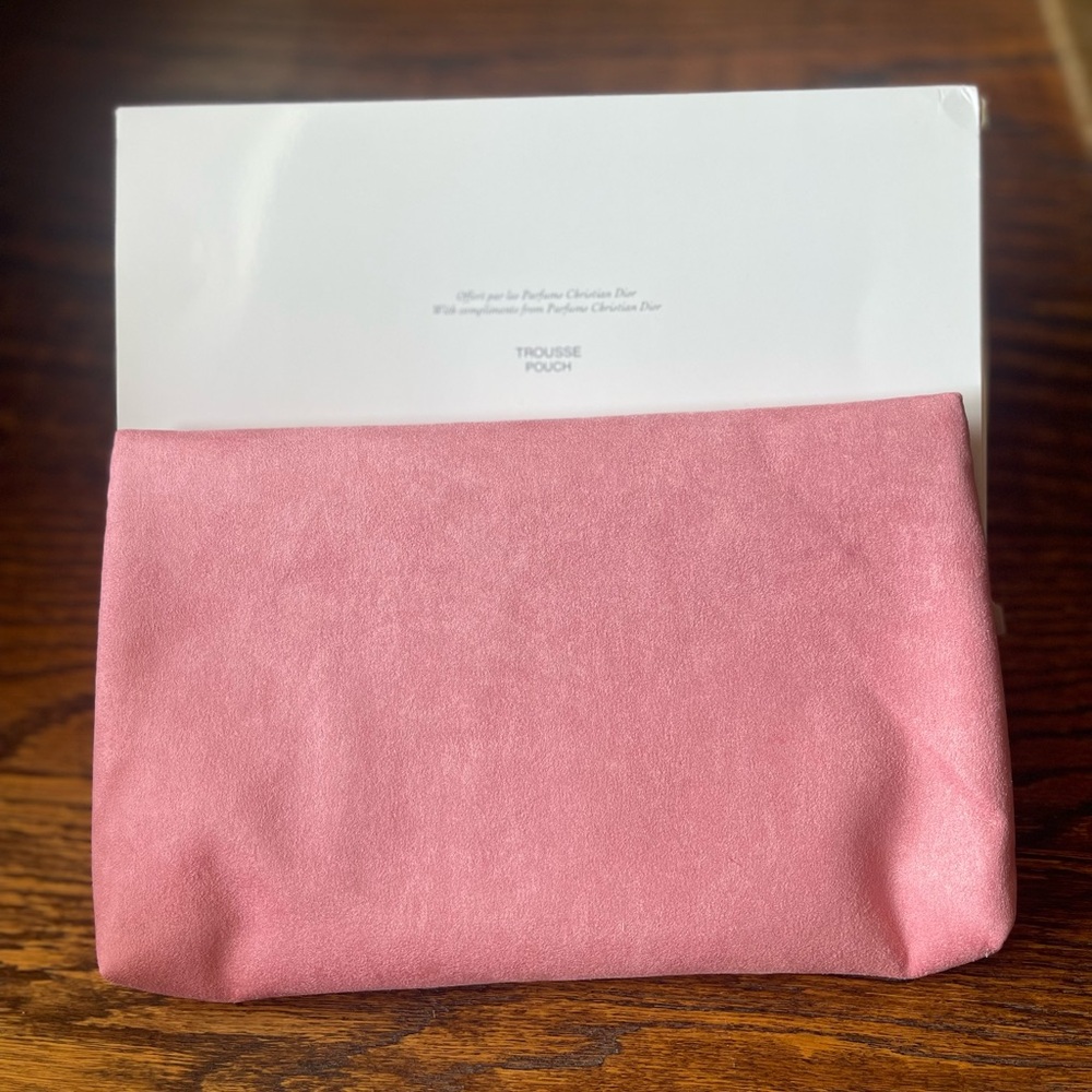 Dior Pink Suede Pouch - Picture 2 of 5